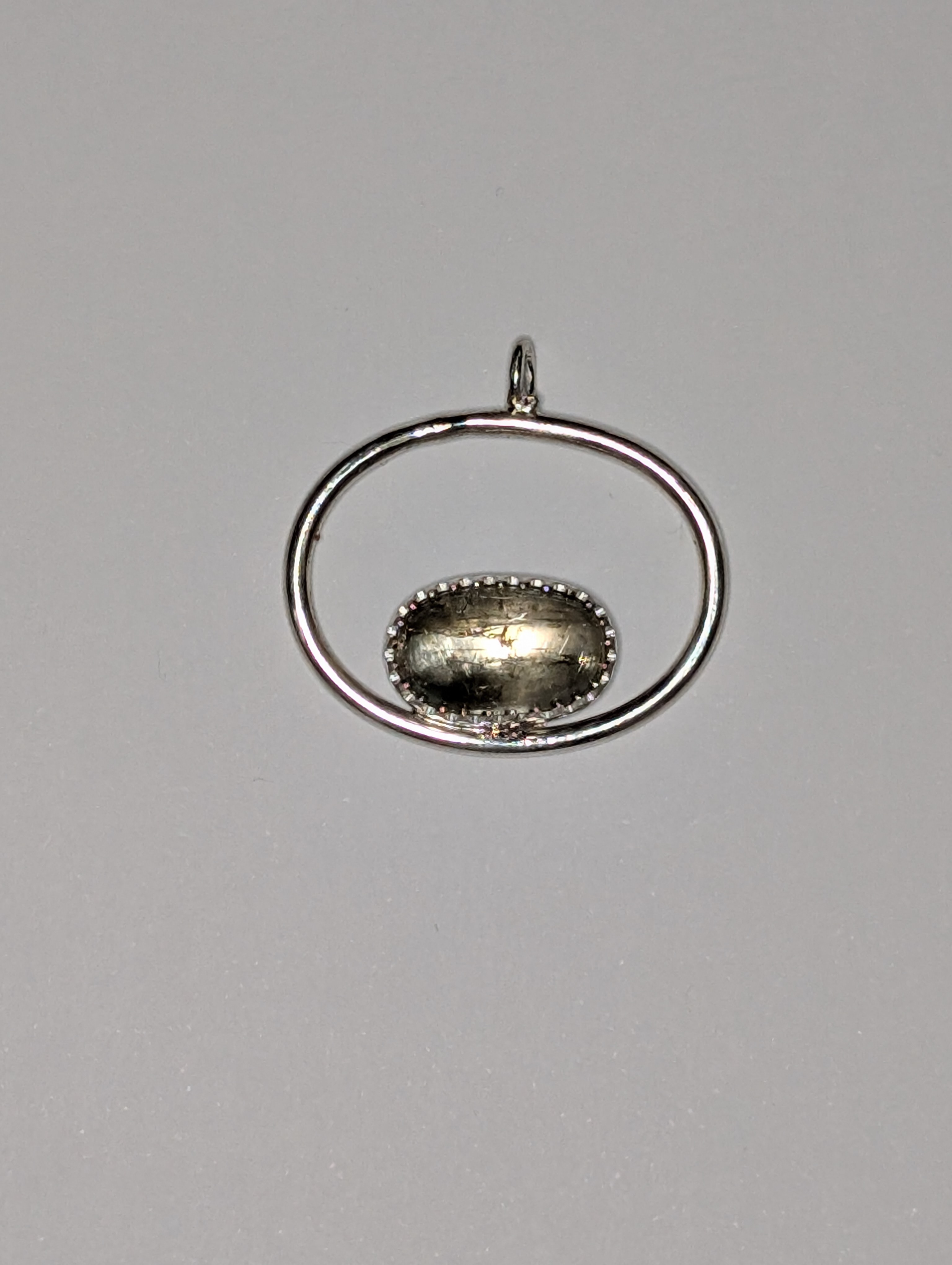 This Scapolite Oval Pendant is very much a work in progress while I explore ideas!.